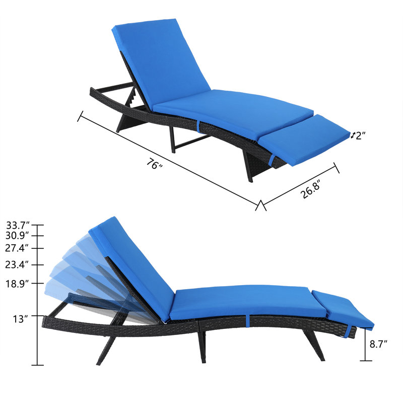 Latitude Run® Aleia Outdoor Wicker Chaise Lounge & Reviews Wayfair
